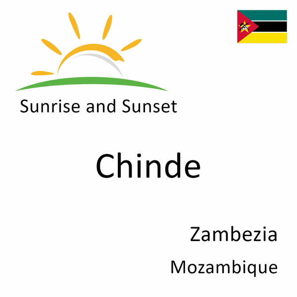 Sunrise and sunset times for Chinde, Zambezia, Mozambique