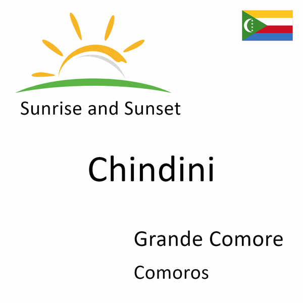 Sunrise and sunset times for Chindini, Grande Comore, Comoros