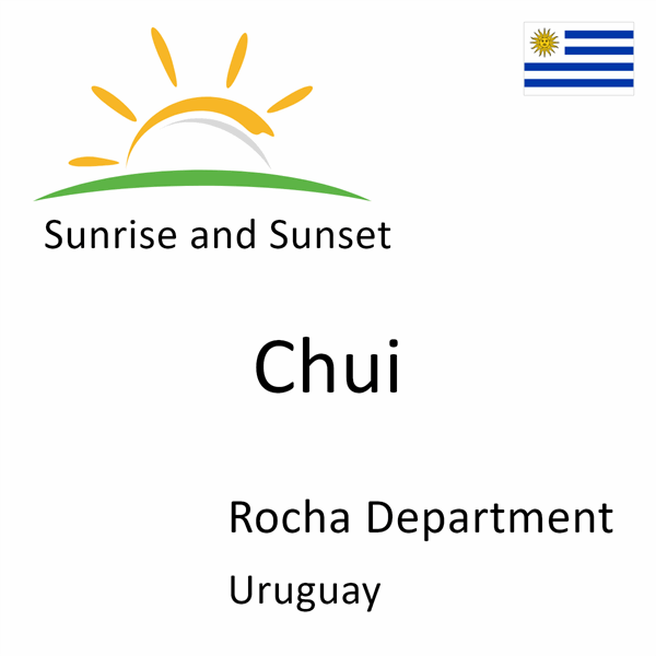 Sunrise and sunset times for Chui, Rocha Department, Uruguay