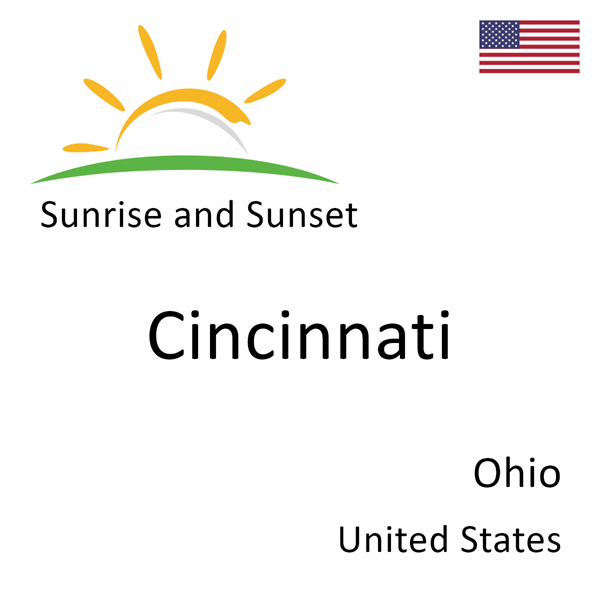 Sunrise and sunset times for Cincinnati, Ohio, United States
