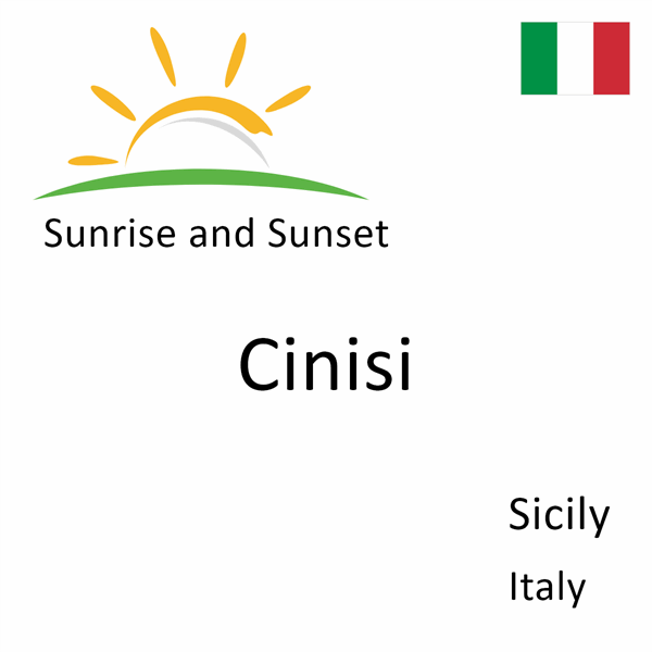 Sunrise and sunset times for Cinisi, Sicily, Italy