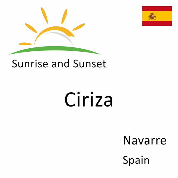 Sunrise and sunset times for Ciriza, Navarre, Spain