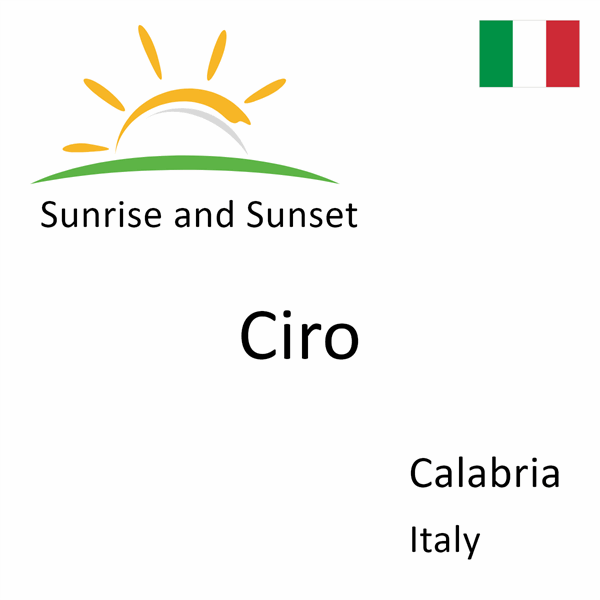 Sunrise and sunset times for Ciro, Calabria, Italy