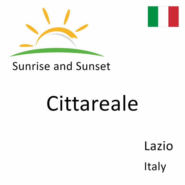 Sunrise and sunset times for Cittareale, Lazio, Italy