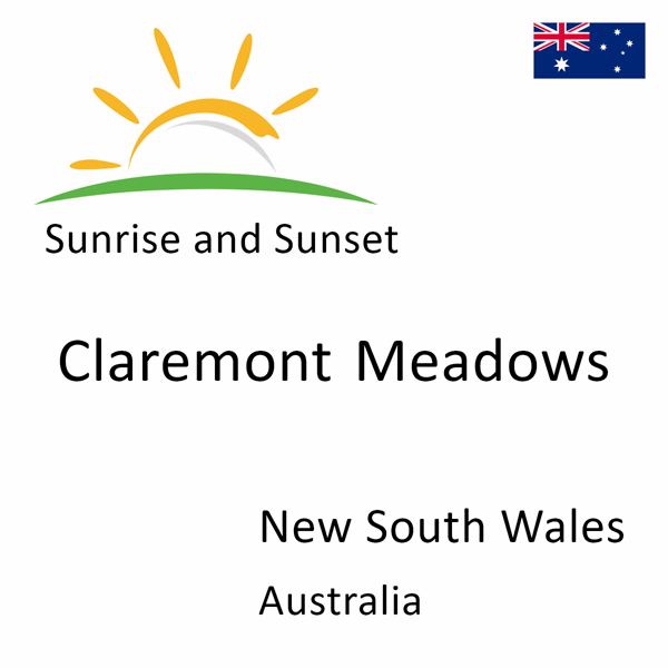 Sunrise and sunset times for Claremont Meadows, New South Wales, Australia