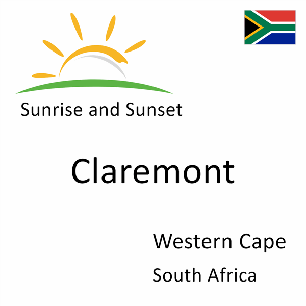 Sunrise and sunset times for Claremont, Western Cape, South Africa