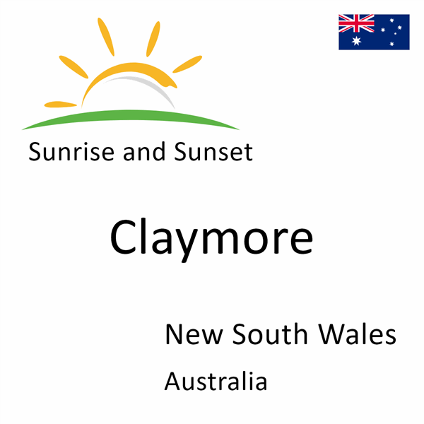 Sunrise and sunset times for Claymore, New South Wales, Australia