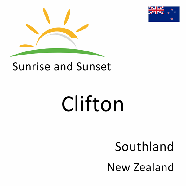 Sunrise and sunset times for Clifton, Southland, New Zealand