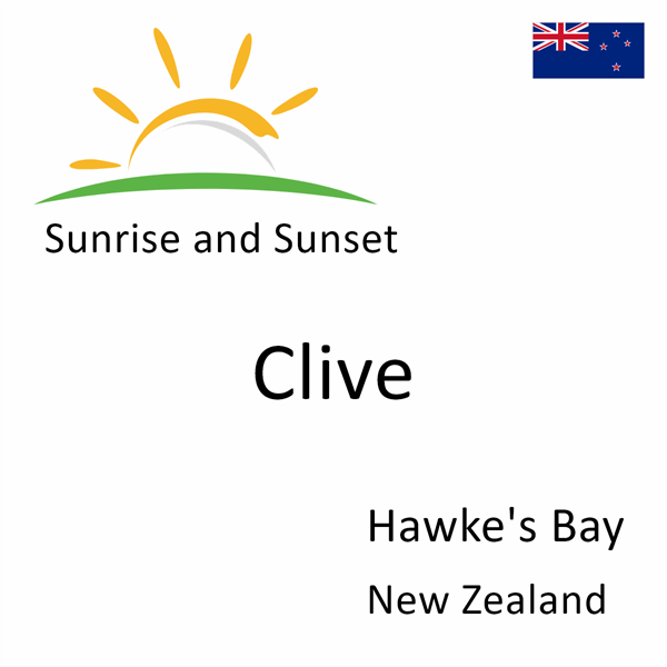 Sunrise and sunset times for Clive, Hawke's Bay, New Zealand