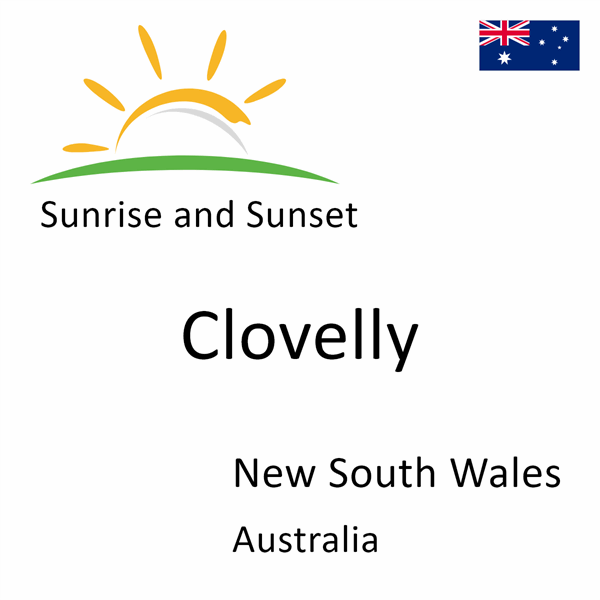 Sunrise and sunset times for Clovelly, New South Wales, Australia