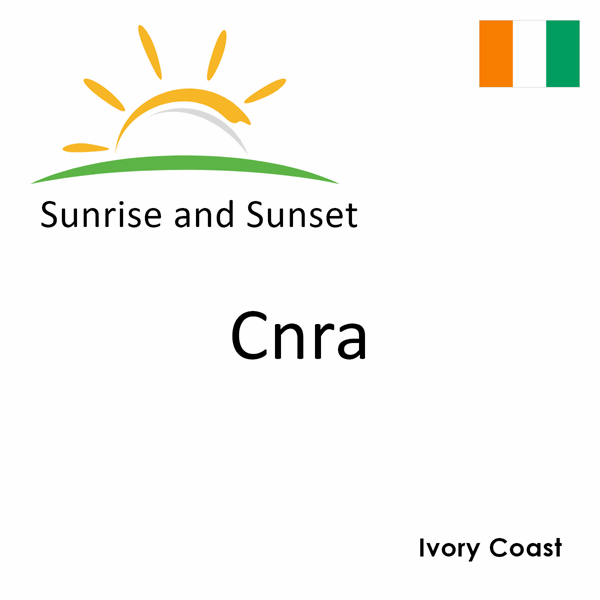 Sunrise and sunset times for Cnra, Ivory Coast