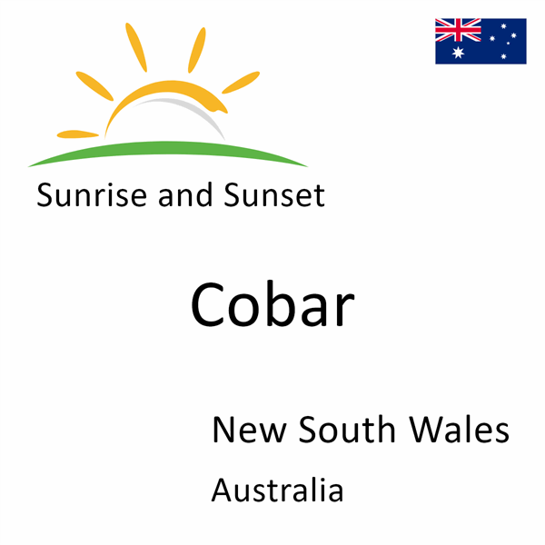 Sunrise and sunset times for Cobar, New South Wales, Australia