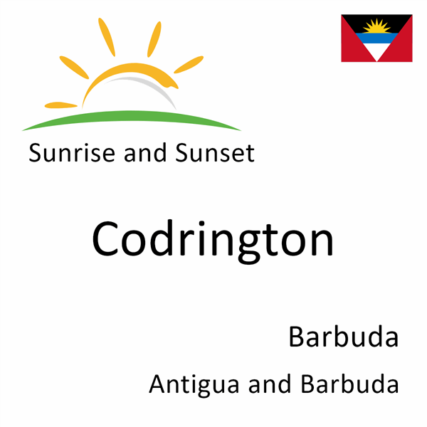 Sunrise and sunset times for Codrington, Barbuda, Antigua and Barbuda