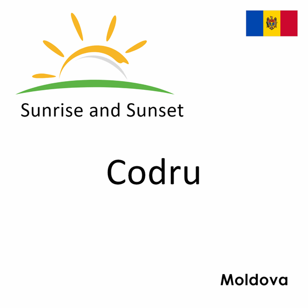 Sunrise and sunset times for Codru, Moldova