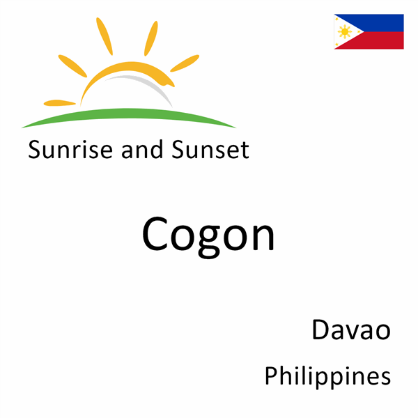 Sunrise and sunset times for Cogon, Davao, Philippines