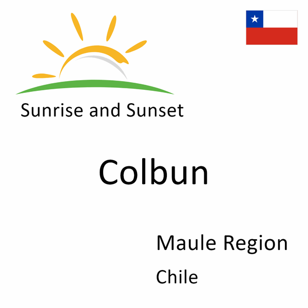 Sunrise and sunset times for Colbun, Maule Region, Chile