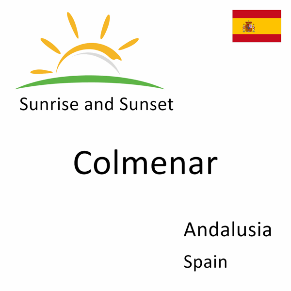 Sunrise and sunset times for Colmenar, Andalusia, Spain