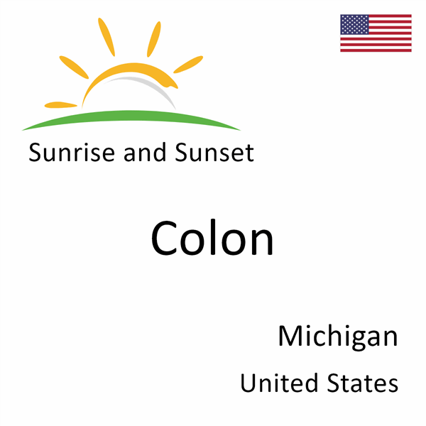 Sunrise and sunset times for Colon, Michigan, United States