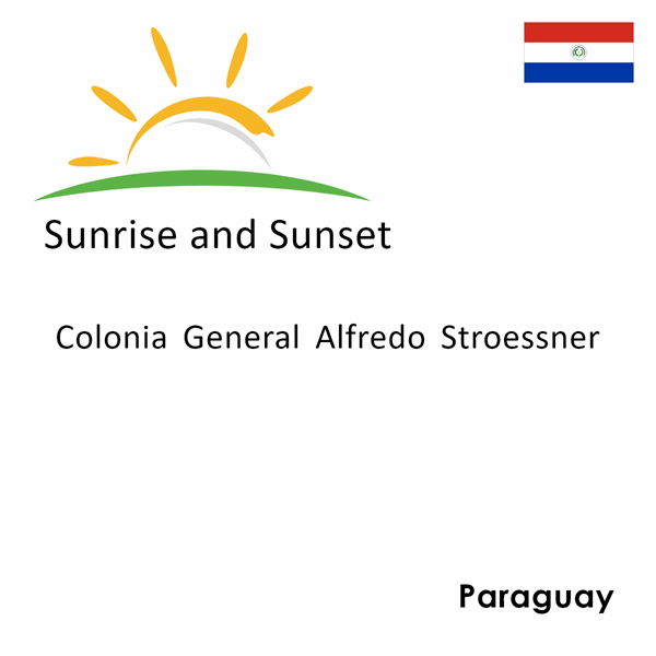 Sunrise and sunset times for Colonia General Alfredo Stroessner, Paraguay