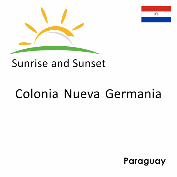 Sunrise and sunset times for Colonia Nueva Germania, Paraguay