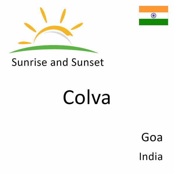 Sunrise and sunset times for Colva, Goa, India