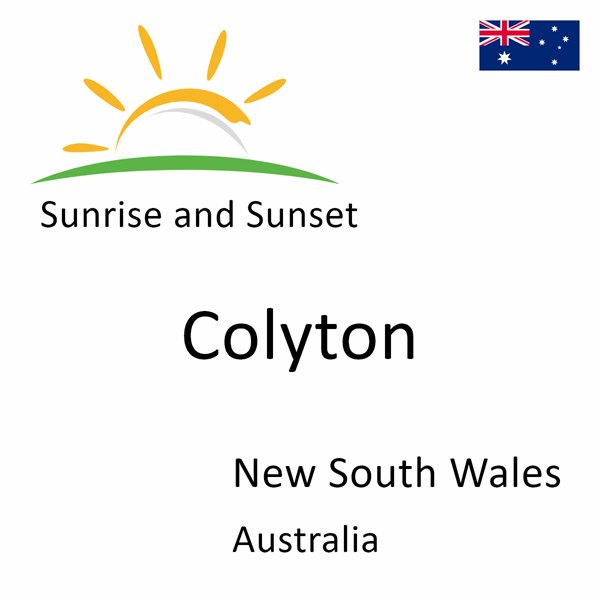 Sunrise and sunset times for Colyton, New South Wales, Australia