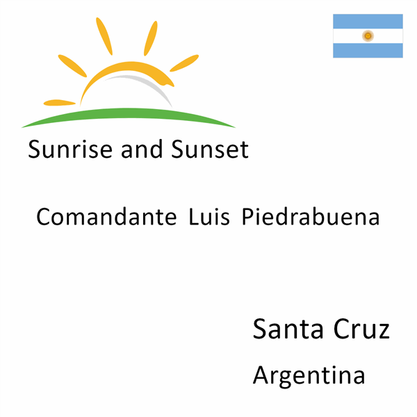 Sunrise and sunset times for Comandante Luis Piedrabuena, Santa Cruz, Argentina