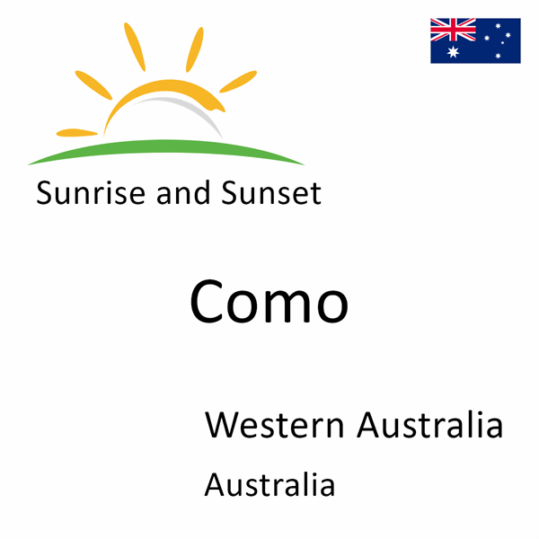 Sunrise and sunset times for Como, Western Australia, Australia