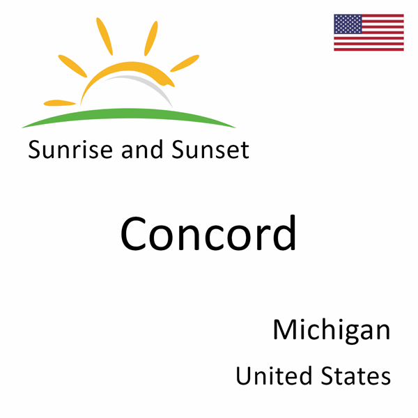 Sunrise and sunset times for Concord, Michigan, United States