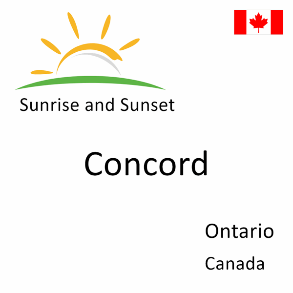 Sunrise and sunset times for Concord, Ontario, Canada