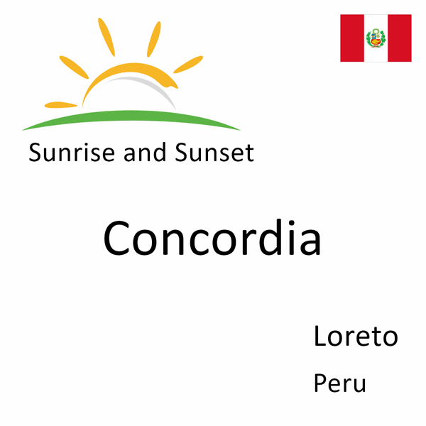 Sunrise and sunset times for Concordia, Loreto, Peru