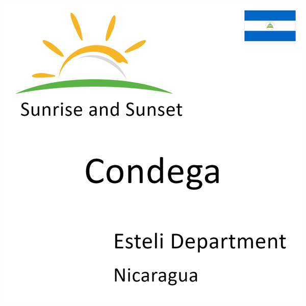 Sunrise and sunset times for Condega, Esteli Department, Nicaragua