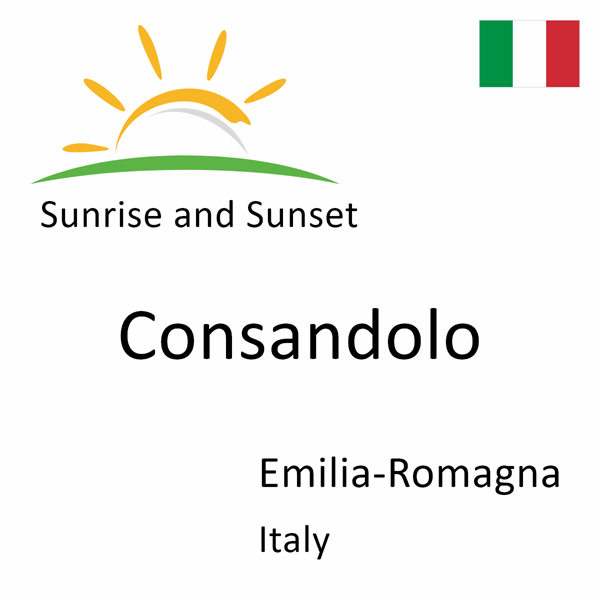 Sunrise and sunset times for Consandolo, Emilia-Romagna, Italy