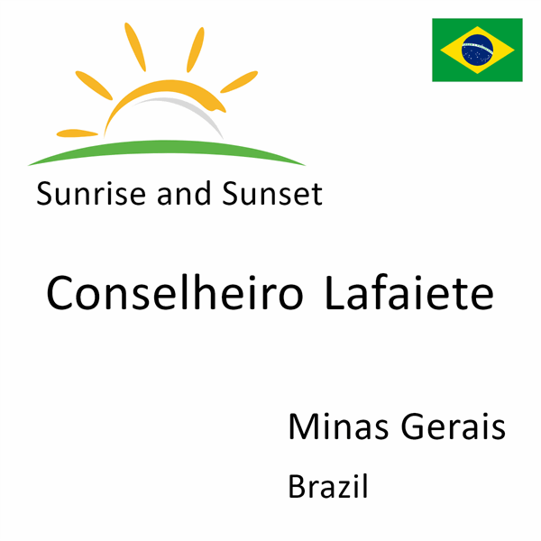 Sunrise and sunset times for Conselheiro Lafaiete, Minas Gerais, Brazil