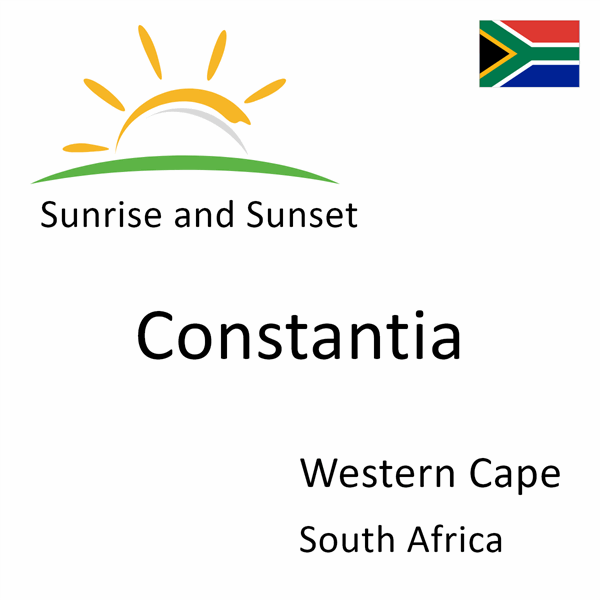 Sunrise and sunset times for Constantia, Western Cape, South Africa