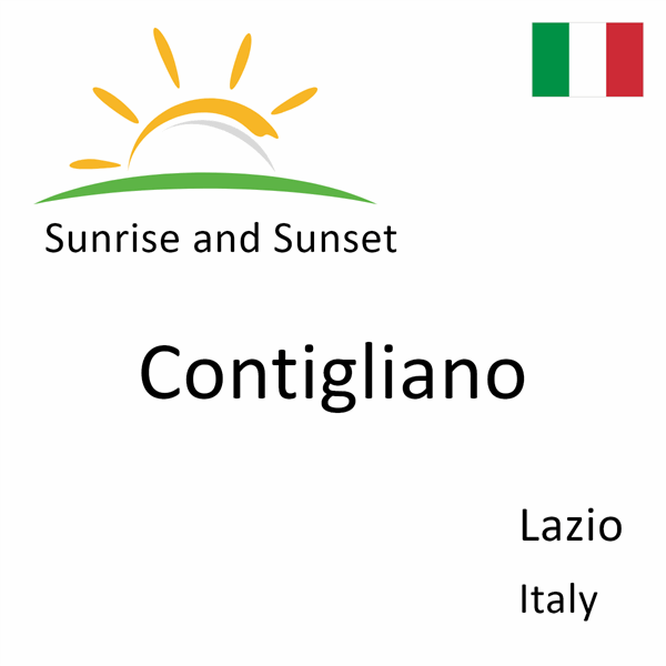 Sunrise and sunset times for Contigliano, Lazio, Italy