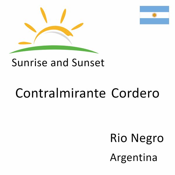 Sunrise and sunset times for Contralmirante Cordero, Rio Negro, Argentina