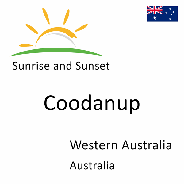 Sunrise and sunset times for Coodanup, Western Australia, Australia
