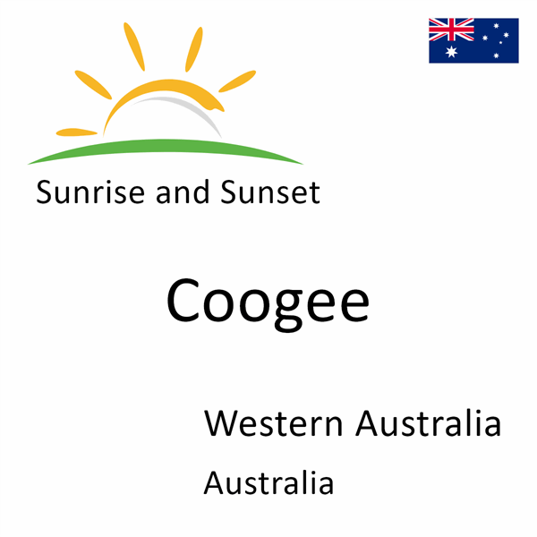 Sunrise and sunset times for Coogee, Western Australia, Australia