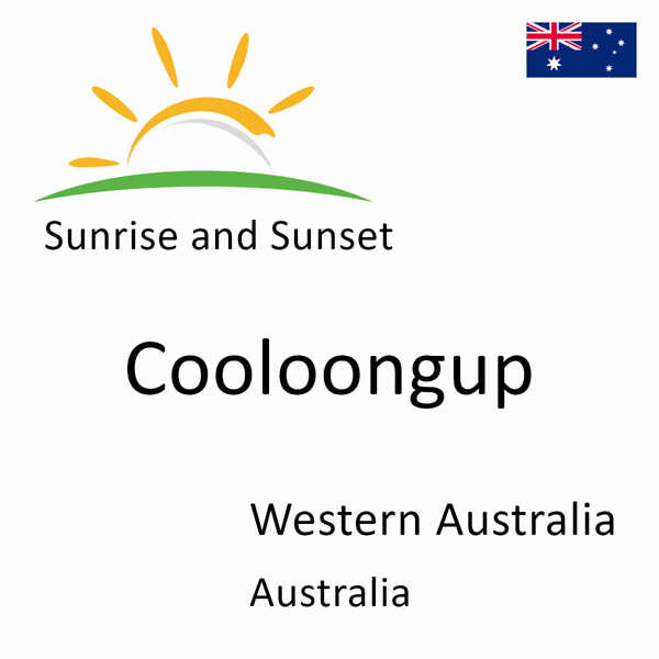 Sunrise and sunset times for Cooloongup, Western Australia, Australia