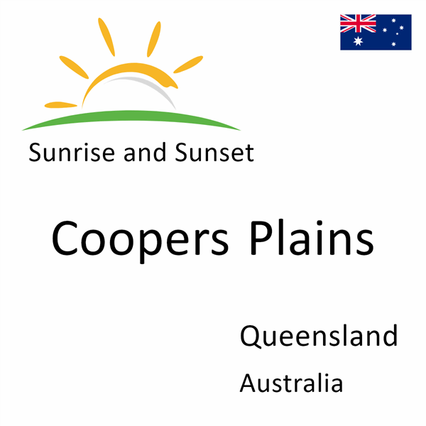 Sunrise and sunset times for Coopers Plains, Queensland, Australia