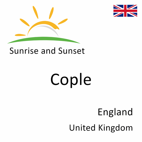Sunrise and sunset times for Cople, England, United Kingdom