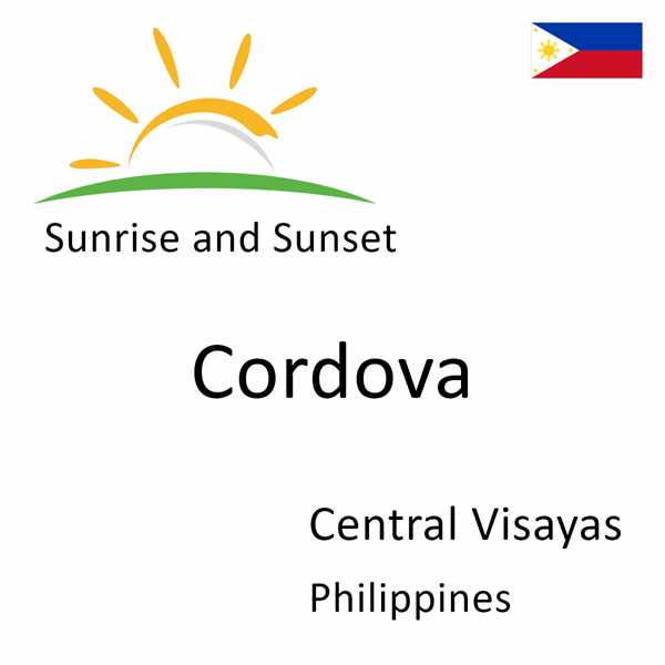 Sunrise and sunset times for Cordova, Central Visayas, Philippines