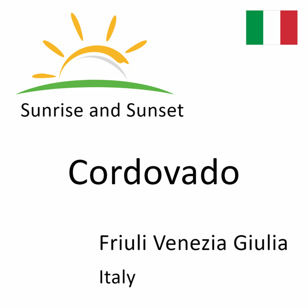 Sunrise and sunset times for Cordovado, Friuli Venezia Giulia, Italy