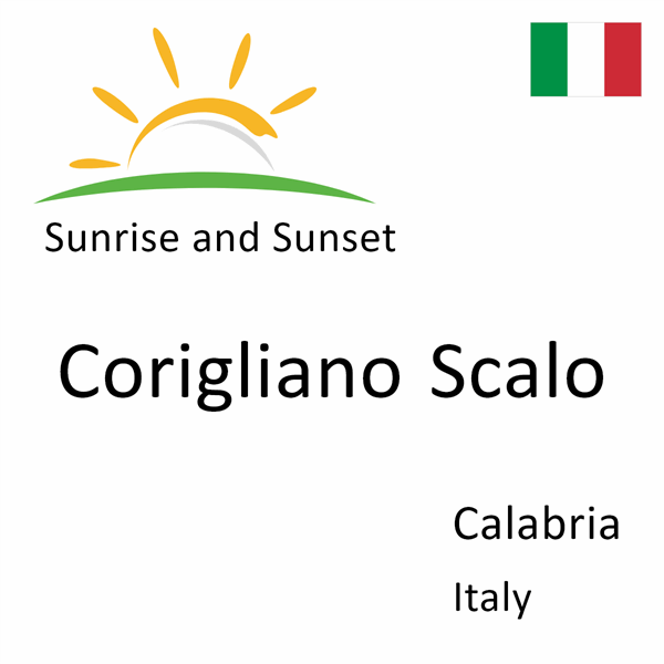 Sunrise and sunset times for Corigliano Scalo, Calabria, Italy