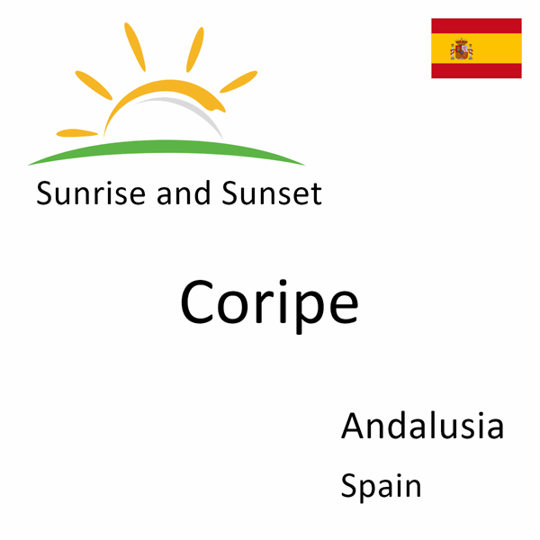 Sunrise and sunset times for Coripe, Andalusia, Spain