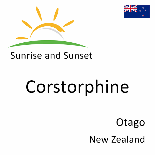 Sunrise and sunset times for Corstorphine, Otago, New Zealand