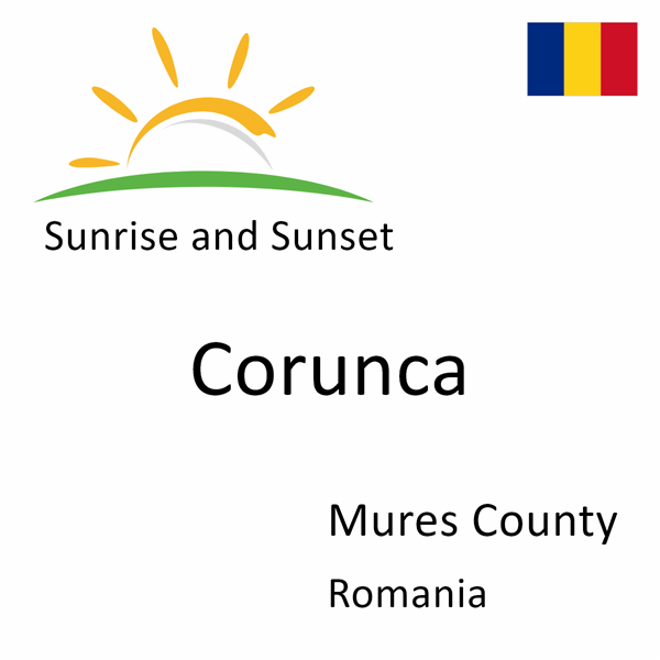 Sunrise and sunset times for Corunca, Mures County, Romania