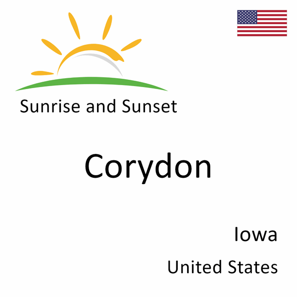 Sunrise and sunset times for Corydon, Iowa, United States