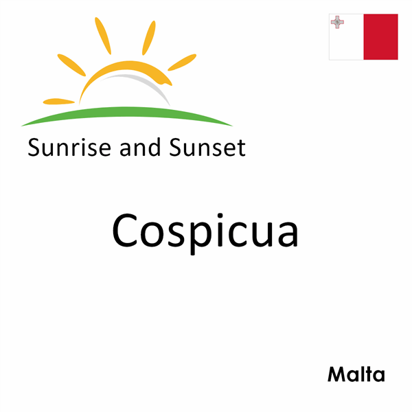 Sunrise and sunset times for Cospicua, Malta